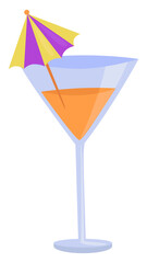 Sticker - Summer coctail, illustration, vector on a white background.