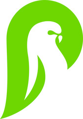 Wall Mural - Letter P with Negative Space Designed as A Parakeet