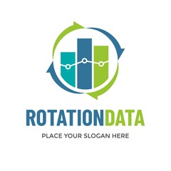 Rotation data vector logo template. This design use graph symbol. Suitable for business.