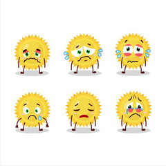 Sticker - Bright sun cartoon character with sad expression