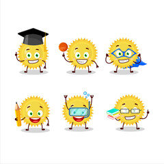 Poster - School student of bright sun cartoon character with various expressions