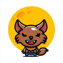 Cute Werewolf Character Vector Design