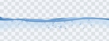 Smooth Blue Water Surface Template Realistic Vector Illustration Isolated.