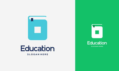Wall Mural - flat initial o book logo design concept vector illustration, education book logo symbol template