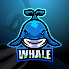 Whale mascot esport logo design