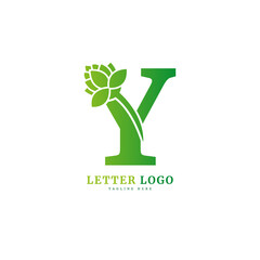 Initial letter Y with natural logo vector concept element. letter Y monogram, with organic floral fit for company and business