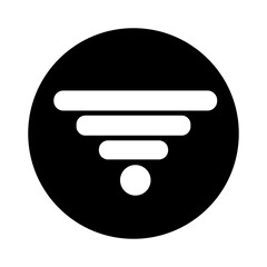 Poster - The wi-fi icon. Black and white wi fi button.