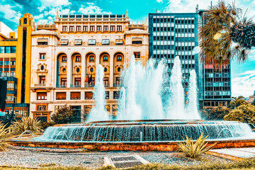 Wall Mural - Fountain in  Valencia - third size population  city in Spain