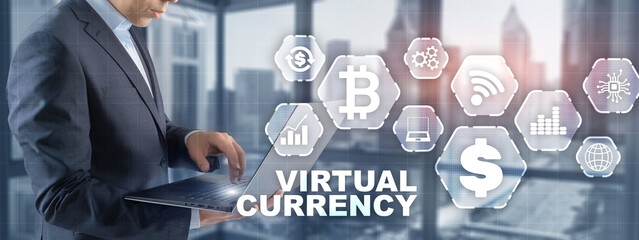 Wall Mural - Virtual Currency. Business Finance Concept 2021.