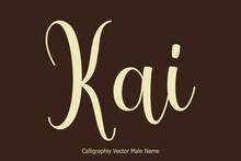 Kai Male Name In Cursive Typescript Typography Text