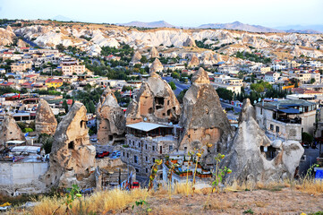 Scenic view of Goreme village in Cappadocia