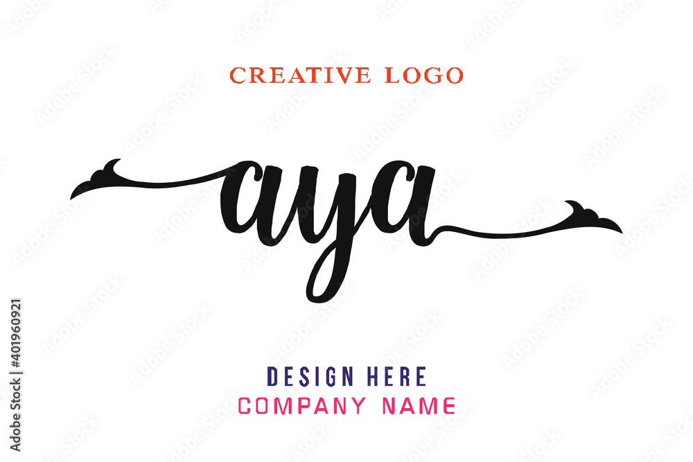 Aypa Lettering AYA lettering logo is simple, easy to understand and authoritative ...