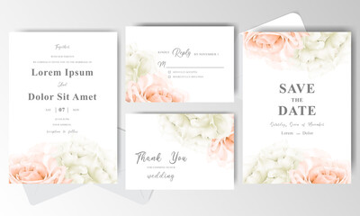 watercolor Wedding Invitation card set template