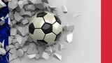Fototapeta Młodzieżowe - Soccer ball with Particles under Black Background. 3D sketch design and illustration. 3D CG. 3D high quality rendering.