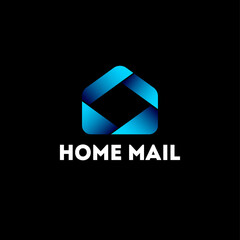 Poster - Web icon. Bent ribbon like envelope a black backgrounds. Logo can be used for business, web, network, mail icon. 
