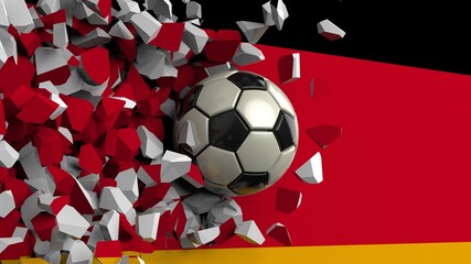 Soccer ball with Particles under Black Background. 3D sketch design and illustration. 3D high quality rendering.