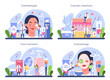 © inspiring.team - Cosmetologist concept set. Skin care and treatment procedure.