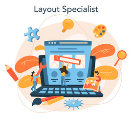 Poster - Layout designer concept. Web development, mobile app