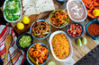 Preperation of fresh spanish mexican food