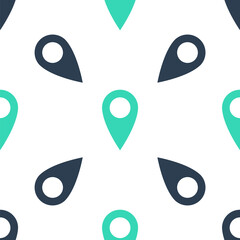 Fototapete - Green Location icon isolated seamless pattern on white background. Pointer symbol. Navigation map, gps, direction, place, compass, contact, search concept. Vector.