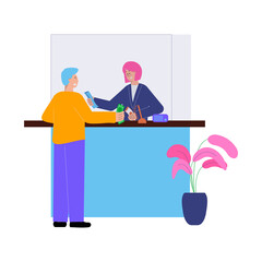 Sticker - Bank Flat Illustration