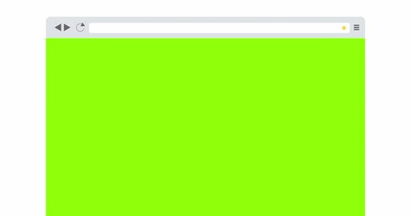 Browser Window With Blank Green Screen, Animated Mockup