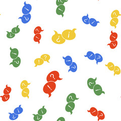 Fototapete - Color Speech bubbles with Question and Exclamation marks icon isolated seamless pattern on white background. FAQ sign. Copy files, chat speech bubble. Vector.