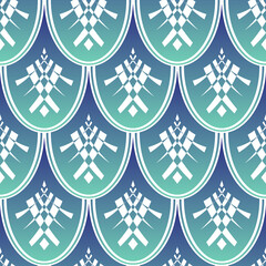 Poster - Seamless geometric pattern background. Folk art design. Abstract vector image. Pattern fabric or tile.