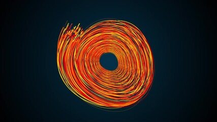 Poster - Abstract rings of flashing colorful stripes, computer generated. 3d render of modern backdrop