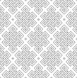 Geometric tibetan seamless pattern from endless knot. Oriental sacred geometry and asian folk style. Black and white template for textile, wrapping paper and other surfaces, vector.