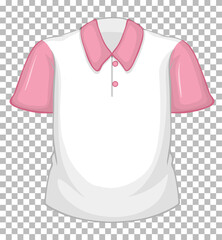 Wall Mural - Blank white shirt with pink short sleeves on transparent