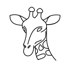Wall Mural - Animal giraffe icon design. Vector, clip art, illustration, line icon design style.