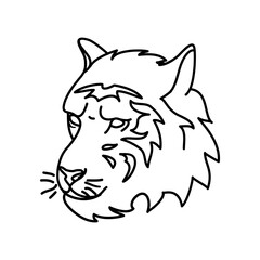 Wall Mural - Animal tiger icon design. Vector, clip art, illustration, line icon design style.