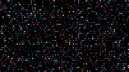 Poster - Festive background with many colorful round particles. Computer generated 3d render