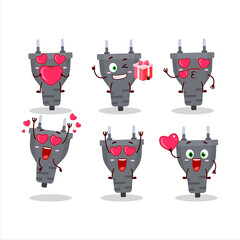 Poster - Black plug cartoon character with love cute emoticon