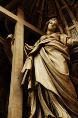 saint helena statue inside saint peter's basilica, rome, italy.