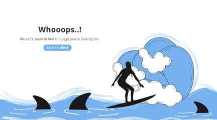 Poster - Oops page not found 404 error landing page