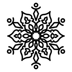 Canvas Print - 
Snowflake icon in linear style, winter decorative pattern 
