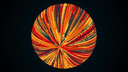 Poster - Abstract sphere made of lines and particles, computer generated. 3d rendering of art background