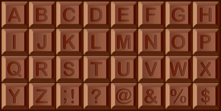 Vector set of chocolate letters