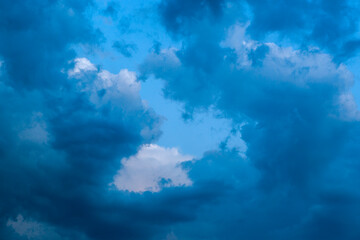 dramatic clouds after thunderstorm