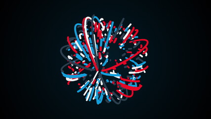 Poster - Abstract sphere made of lines and particles, computer generated. 3d rendering of art background