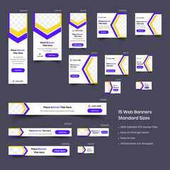 Wall Mural - set of creative web banners of standard size with a place for photos. business ad banner. vertical, 