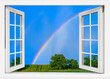 © dbrus - view from the window to the sky with a rainbow