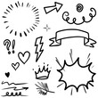 © Kebon doodle - Hand drawn set doodle elements for concept design isolated on white background. vector illustration.