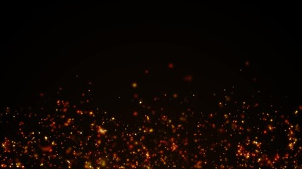 Poster - Abstract Fire Light Particles Sparkling Background Loop/ 4k animation of an abstract background with fire fractal sparks rising and seamless looping