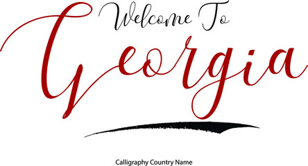 Poster - Welcome To Georgia Country Name Handwriting Typography Text Typescript