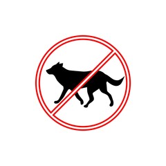 Sticker - No pets icon isolated on white background