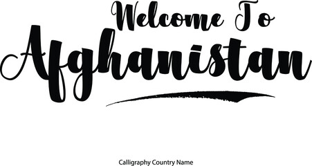 Poster - Welcome To Afghanistan Country Name Bold Typography Text  