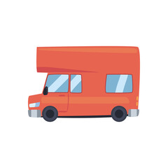 Poster - red and campervan car icon vector design